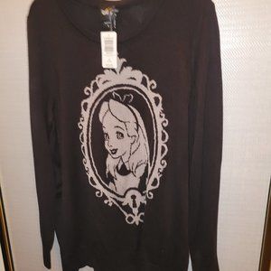 Torrid Alice In Wonderland 1x 14-16 Black Sweater NWT